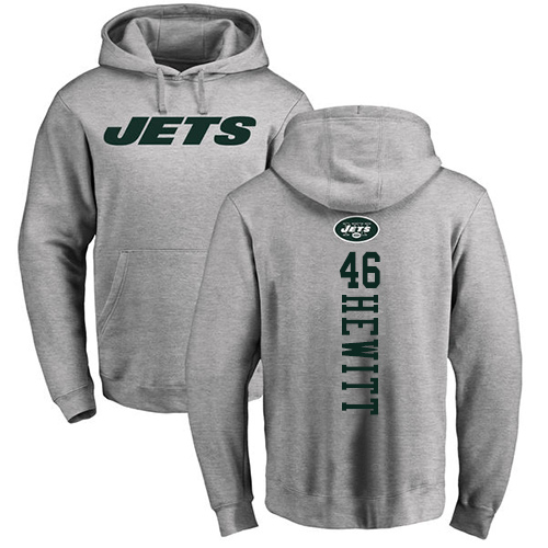 New York Jets Men Ash Neville Hewitt Backer NFL Football 46 Pullover Hoodie Sweatshirts